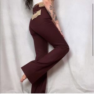 LEVIS DEADSTOCK VINTAGE HIGH WAISTED BOOT CUT FLARE EGGPLANT MAROONISH TONE JEAN